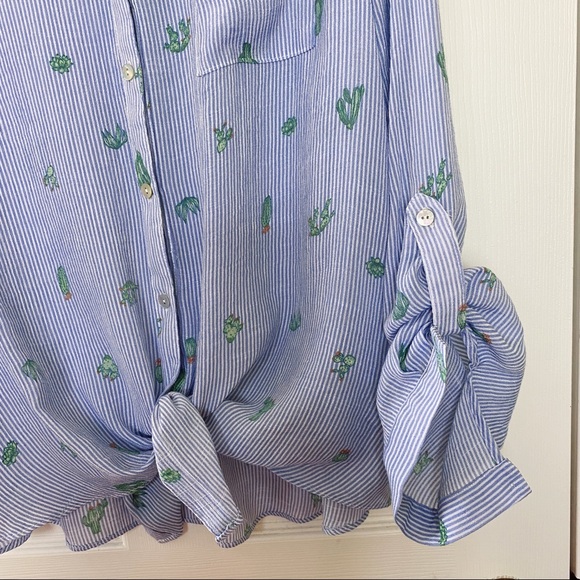 ZAC & RAHEL Blue Striped Button Down Shirt - Picture 10 of 15